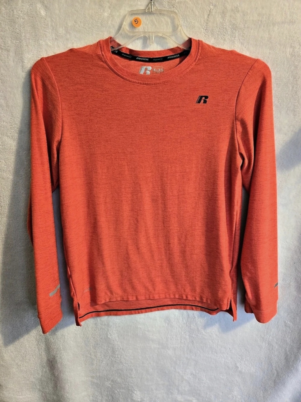 Russell Dri-Power 360 Long Sleeve Shirt in Orange Size XL